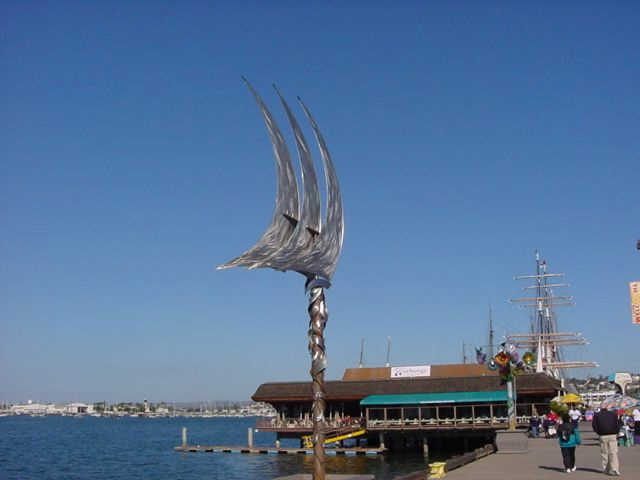 Evolution, monumental sculpture art, Jon Koehler, installed at the Port of San Diego