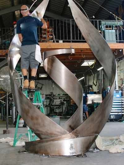 monumental sculpture creating in process, stage 5, Jon Koehler Sculpture, JKSculpture.com
